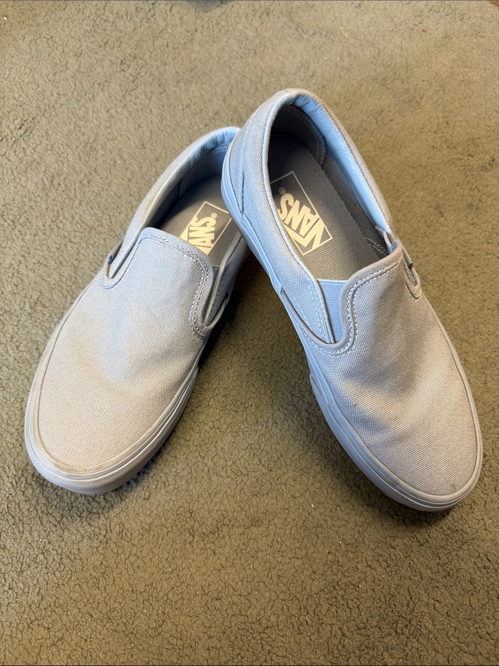 Vans Slip-On Canvas Flats in Light Gray